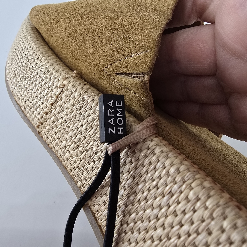 Zara Home Suede Espadrille Platform Slide Slip On Sandals Jute Woven NWT Size 8 - Picture 5 of 8